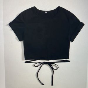 Tie Hem Solid Crop Tee
